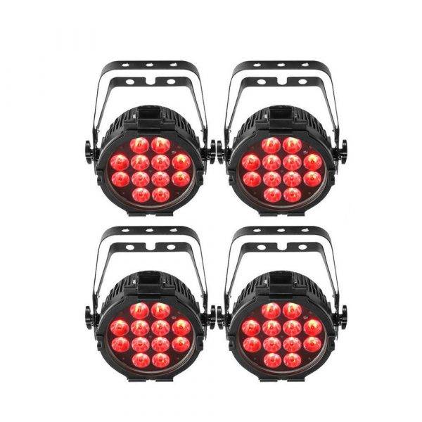 Chauvet SlimPAR Pro Q USB Wireless DMX RGBA LED Wash Light 4-Pack