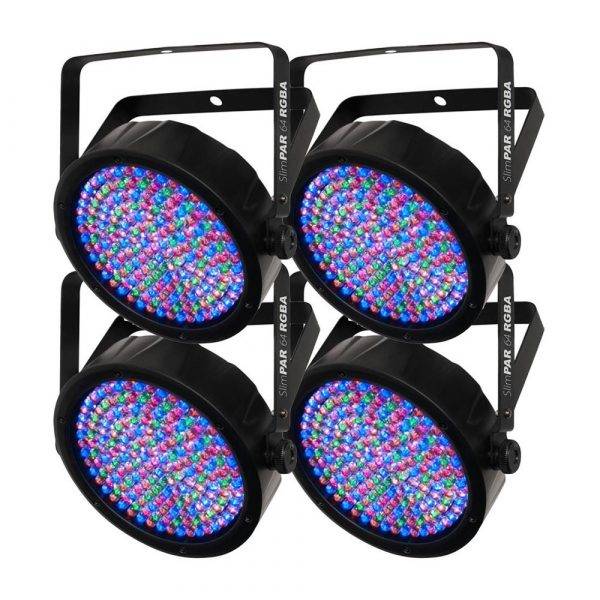 Chauvet SlimPAR 64 RGBA LED PAR Wash Light 4-Pack