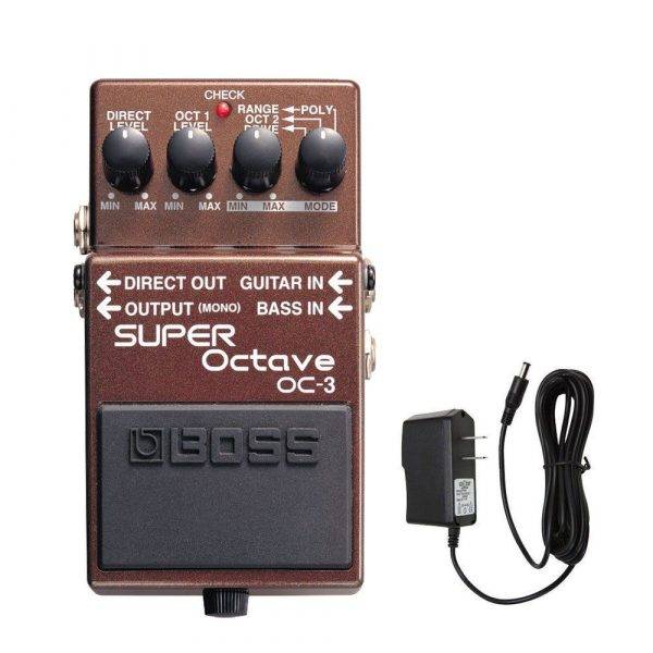 BOSS OC-3 SUPER Octave w/PigHog PigPower 9V DC 1000ma Power Supply