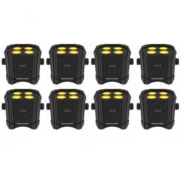 CHAUVET DJ EZLink Par Q4BT RGBA LED Par Lights with Bluetooth (8 Pack)