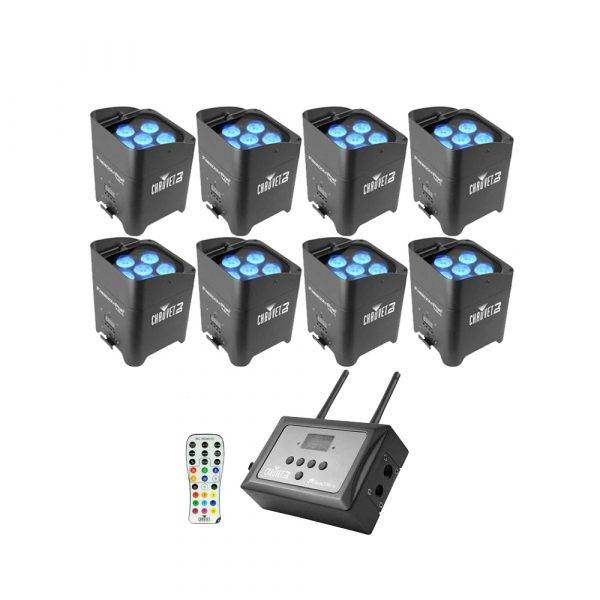 Chauvet Freedom Par Tri-6 LED Light 8-Pack w/FlareCon Air