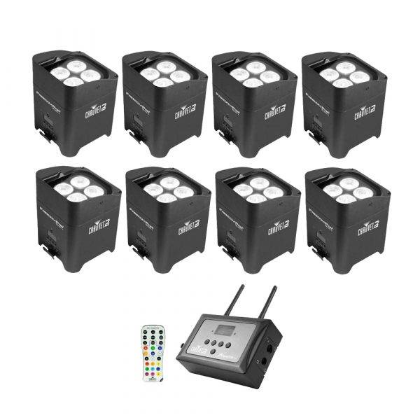 Chauvet Freedom Par Quad-4 LED Lighting Fixture 8-Pack w/FlareCon Air