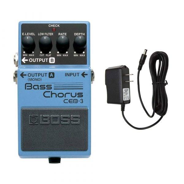 Boss CEB-3 Bass Chorus with Pig Power 9V DC 1000ma Power Supply