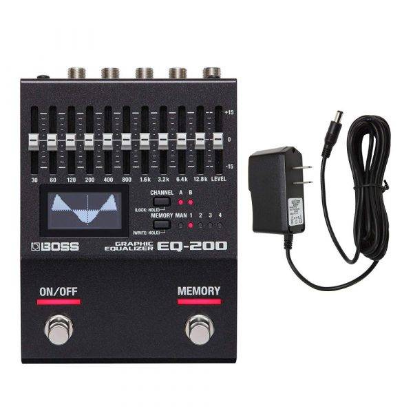 Boss EQ-200 Graphic Equalizer with Pig Power 9V DC 1000ma Power Supply