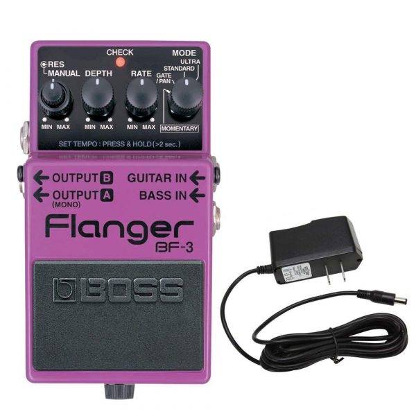 Boss BF-3 Flanger Pedal with PowerPig 9V DC 1000ma Power Supply