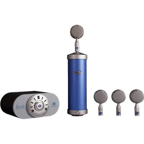 Blue Bottle Tube Mic Locker with 4 Bottle Caps