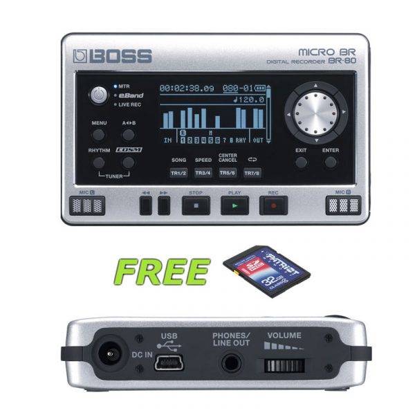 BOSS Micro BR BR-80 Digital Recorder with a Free Patriot 32GB SD Card