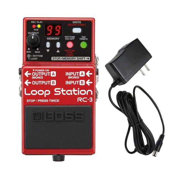 BOSS RC-3 Loop Station & PigHog PigPower 9V DC 1000ma Power Supply