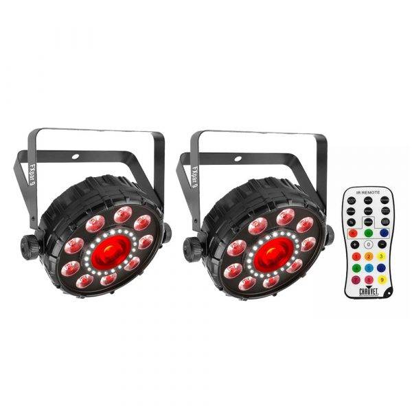 Chauvet FXpar 9 Multi-Effect Fixture 2-Pack with IRC-6 Remote Control