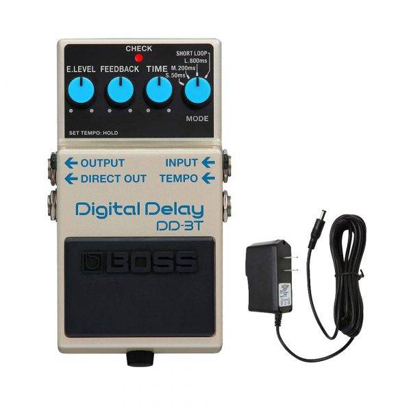 Boss DD-3T Digital Delay with PigHog PigPower 9V 1000ma Power Supply