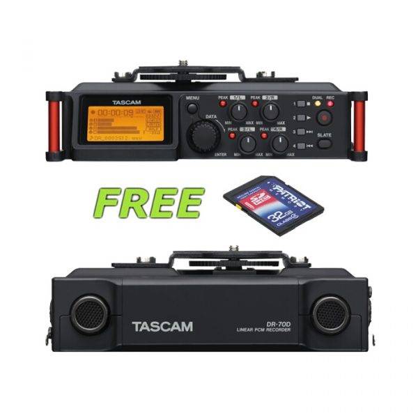 Tascam DR-70D 4-Channel Audio Recorder w/a Free Patriot 32GB SD Card