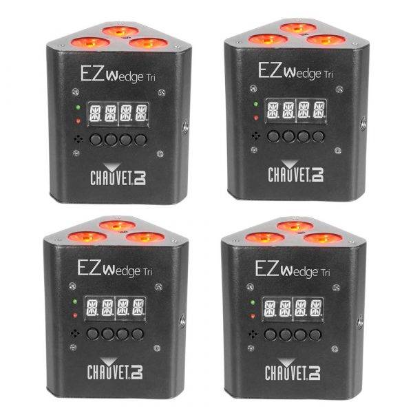 CHAUVET DJ EZWedge Tri Battery-Powered RGB LED Wash Light 4-Pack