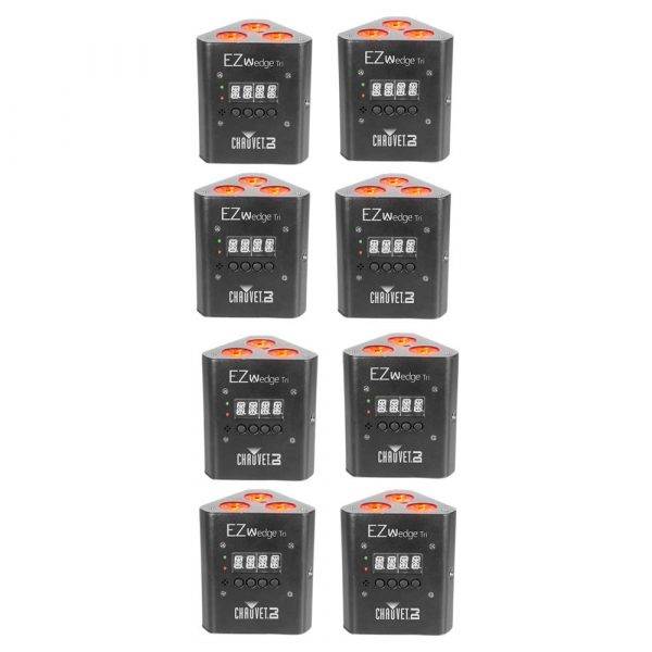 CHAUVET DJ EZWedge Tri Battery-Powered RGB LED Wash Light 8-Pack