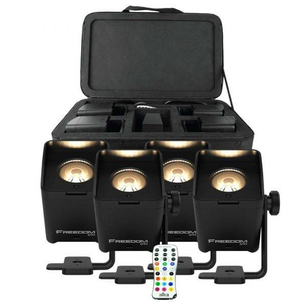 CHAUVET DJ Freedom Q1N TRUE Wireless RGB+WW LED Spin Spot  (4-Pack)