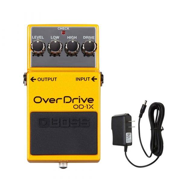 Boss OD-1X Overdrive w/PigHog PigPower 9V 1000ma Power Supply