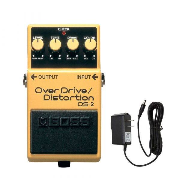 Boss OS2 Overdrive/Distortion w/PigHog PigPower 9V 1000ma Power Supply