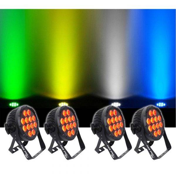 Chauvet SlimPAR Pro H USB RGBAW+UV LED Wash Light Black 4-Pack