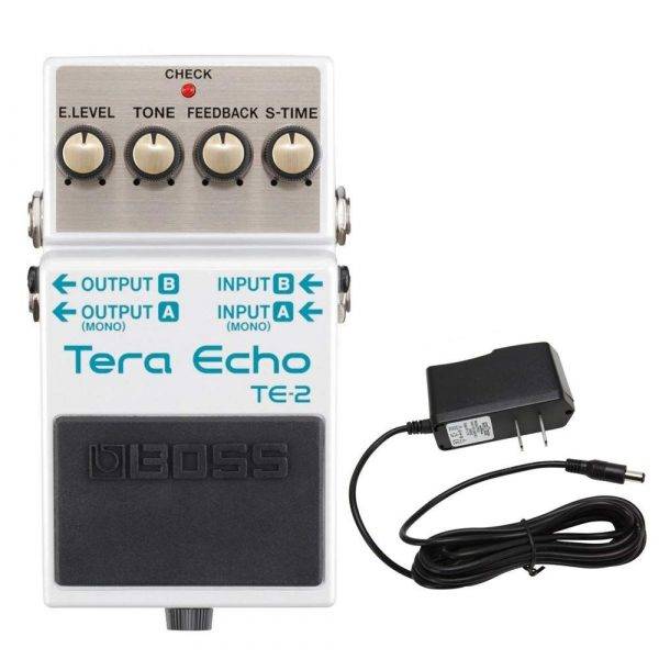 Boss TE-2 Tera Echo Pedal with PowerPig 9V DC 1000ma Power Supply