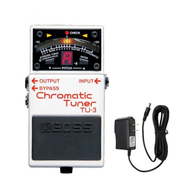 Boss TU-3 Chromatic Tuner w/PigHog PigPower 9V 1000ma Power Supply