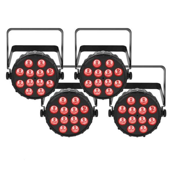 CHAUVET DJ SlimPAR T12 BT Compact Wash LED RGB PAR Light 4-Pack