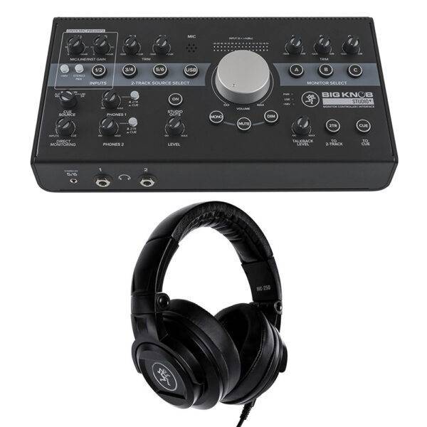 Mackie Big Knob Studio Plus with MC-250 Professional Headphones Bundle