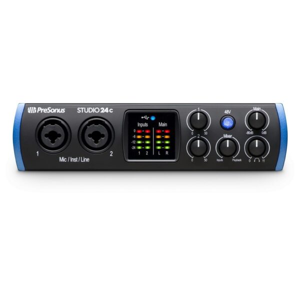 PreSonus Studio 24c 2×2 USB Type-C Audio MIDI Interface – Refurbished