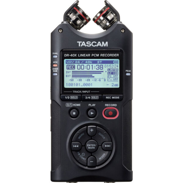 TASCAM DR-40X 4-Track Handheld Recorder and USB Interface – Refurbished