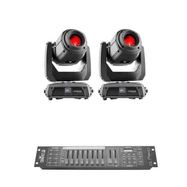 2 x Chauvet Intimidator Spot 375Z IRC Moving-head Spot with Obey 10