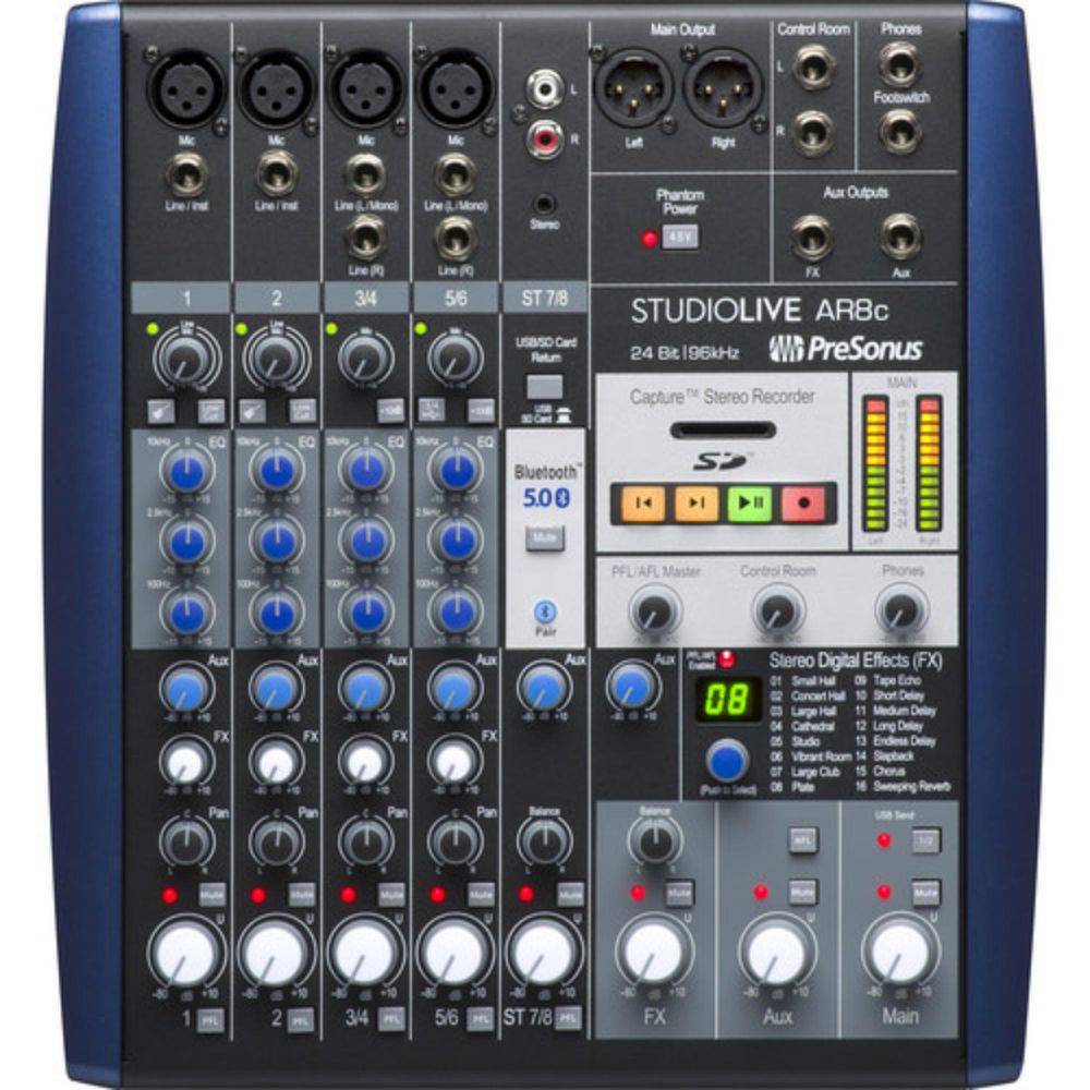 PreSonus StudioLive AR8c USB TypeC 8 Ch Analog Mixer