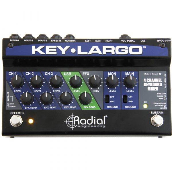 Radial Engineering Key-Largo  Keyboard Mixer and Performance Pedal