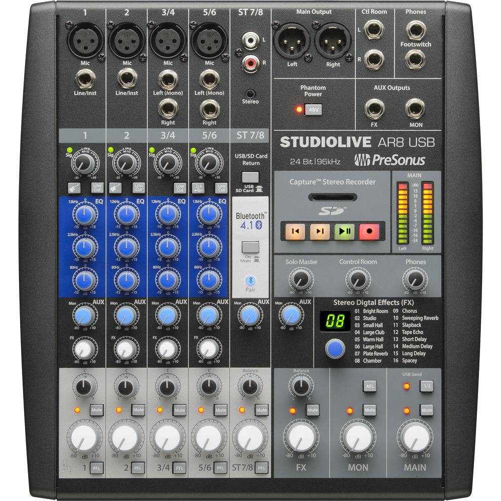 PreSonus StudioLive AR8 USB 8 Channel Hybrid Mixer