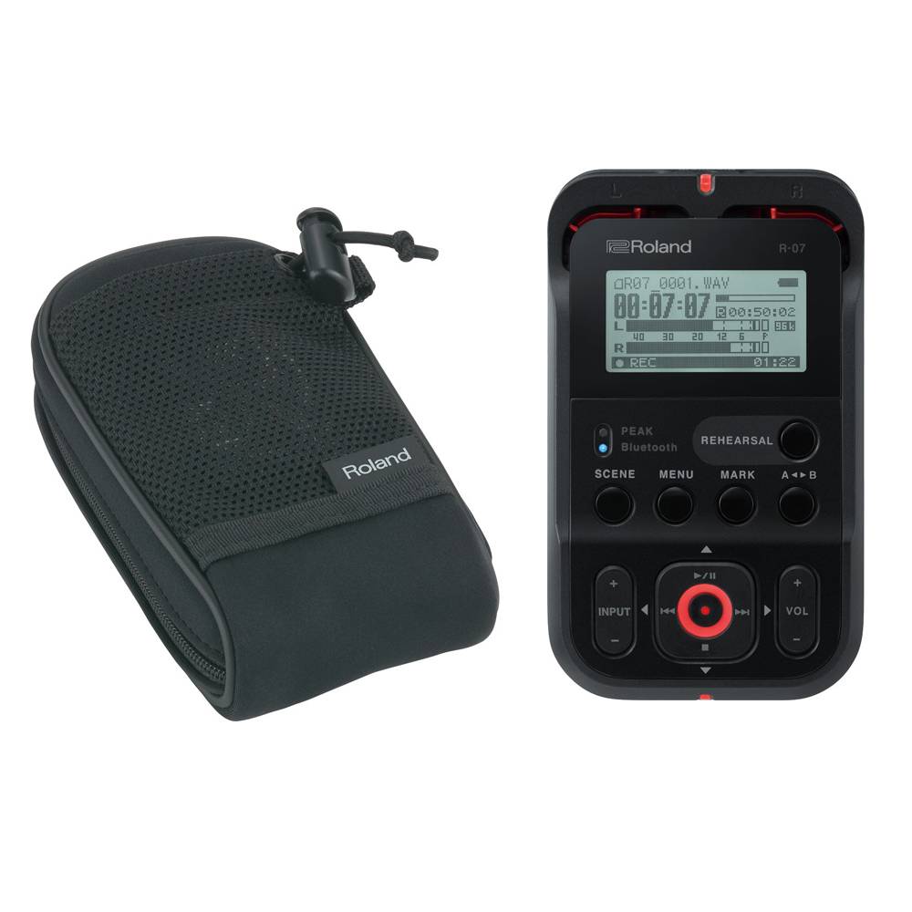 Roland R07 Handheld Audio Recorder Black with Free Roland Carry Pouch