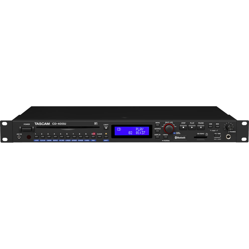 TASCAM CD-400U Rackmount CD/Media Player with Bluetooth and AM/FM Tuner