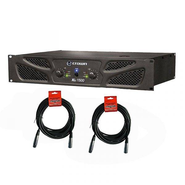Crown XLi 1500 2-channel Power Amp w/2 FREE 20ft XLR Cables