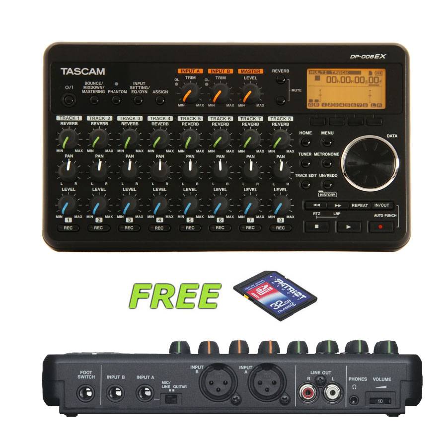 Tascam DP-008EX Digital 32GB Patriot SD Card | GigaSonic