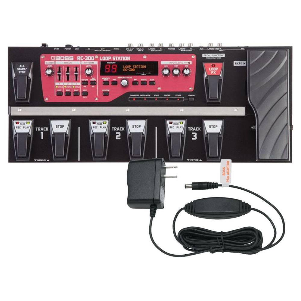 BOSS RC-300 Loop Station and PSA-120S Power Adapter